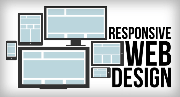 Responsive Website Design Blue Wire Frame