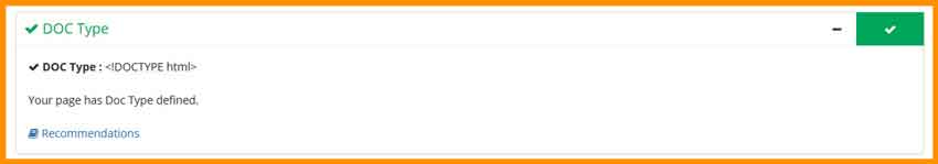 Doc type is not an SEO factor, but it is a check to validate your web page. So make sure your site has this.