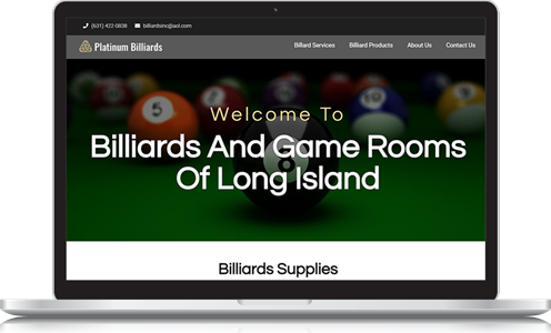 Platinum Billiards Website Design