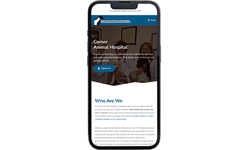 Corner Animal Hospital Website Design