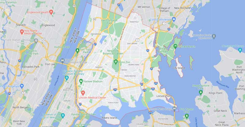 Bronx, NY Map