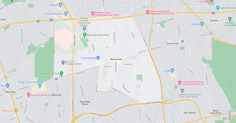 Brentwood, NY Map