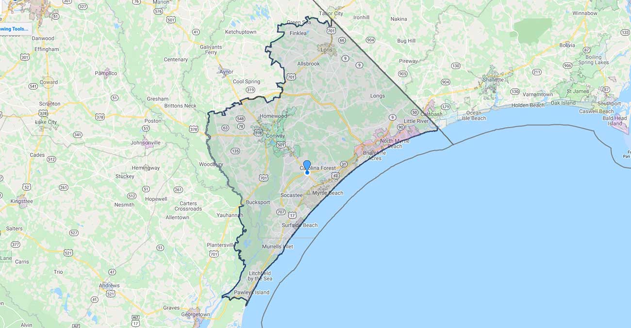 Horry County, South Carolina Map