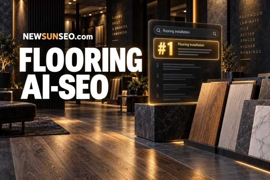 A flooring installer laying rich hardwood planks in a modern home at night
