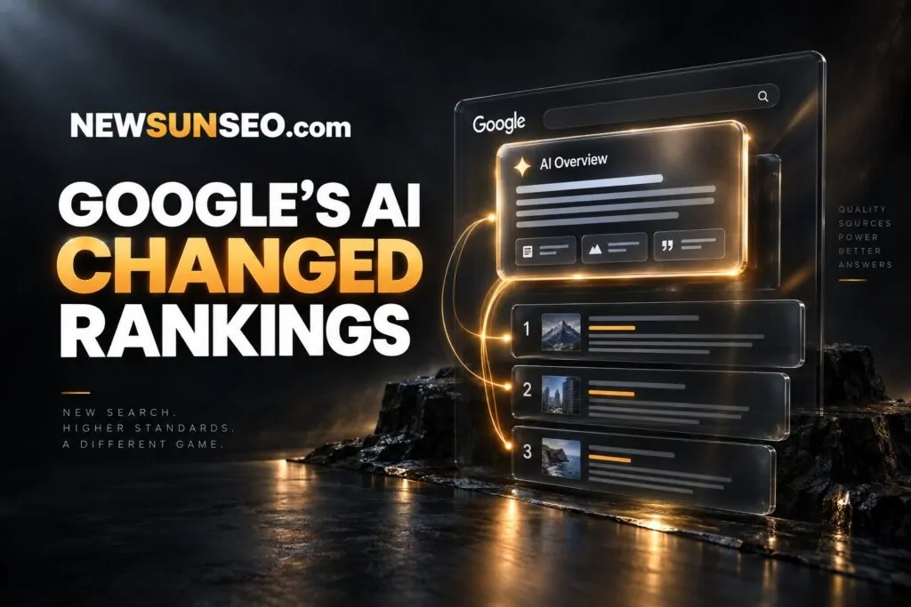 Google's AI changed rankings: an AI Overview drawing from the top search results