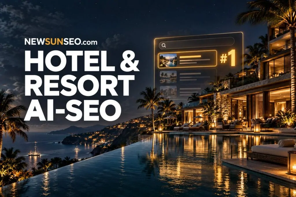 A luxury beachfront resort at night