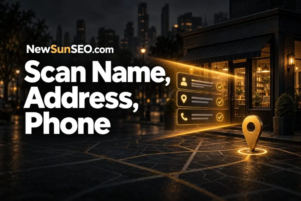 Local SEO NAP Scanner (Name, Address, Phone), Local AI-SEO / NAP Scanner from NewSunSEO
