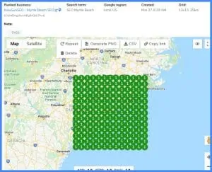 Local GEO grid for SEO Myrtle Beach