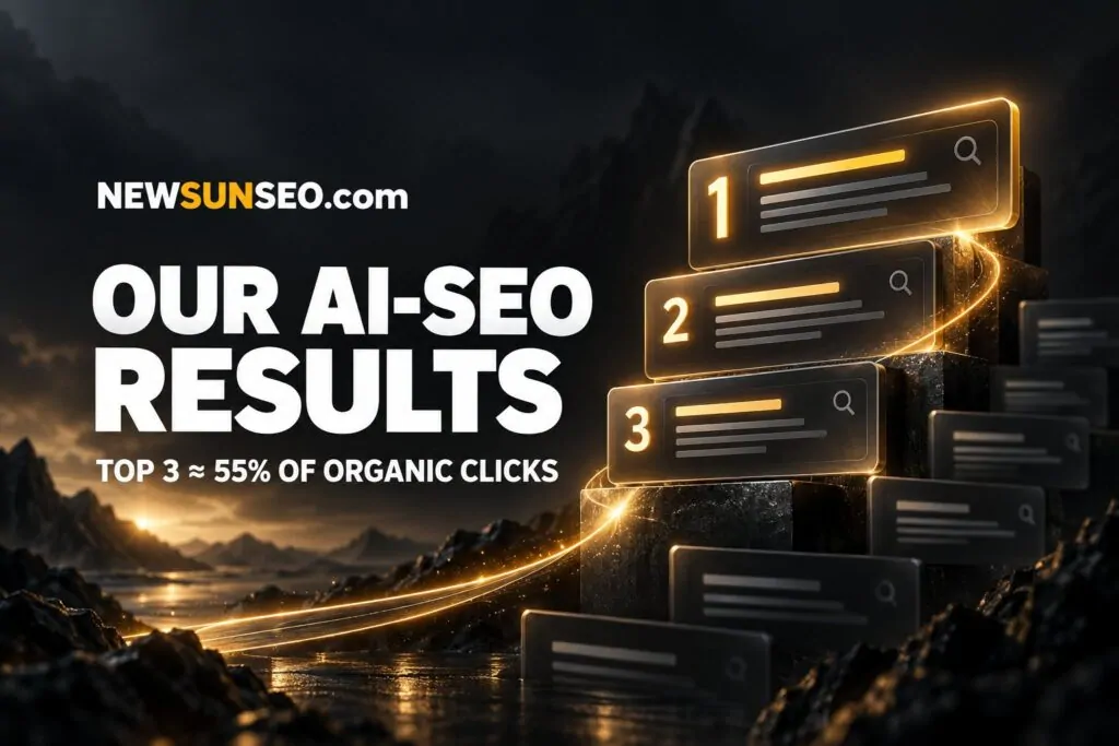 Our AI-SEO results: the top three search positions capture most organic clicks