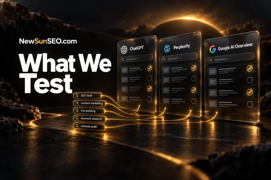 What We Test, AI Visibility Audit from NewSunSEO