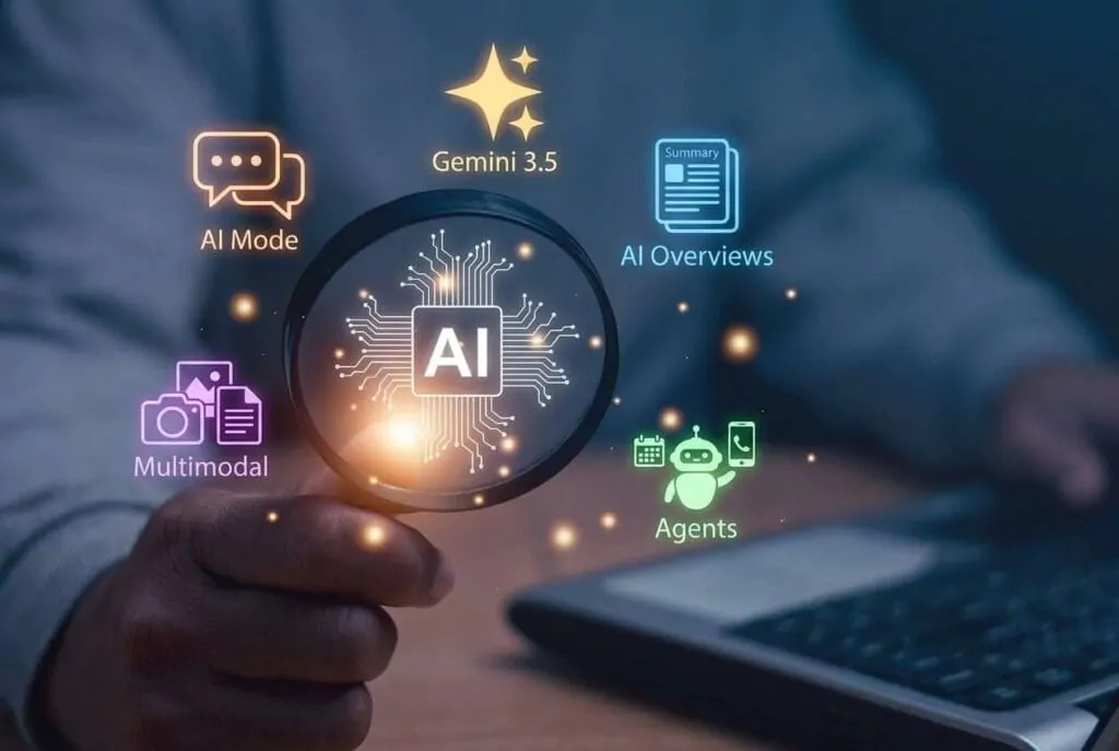 Google AI search interface representing business impact in 2026