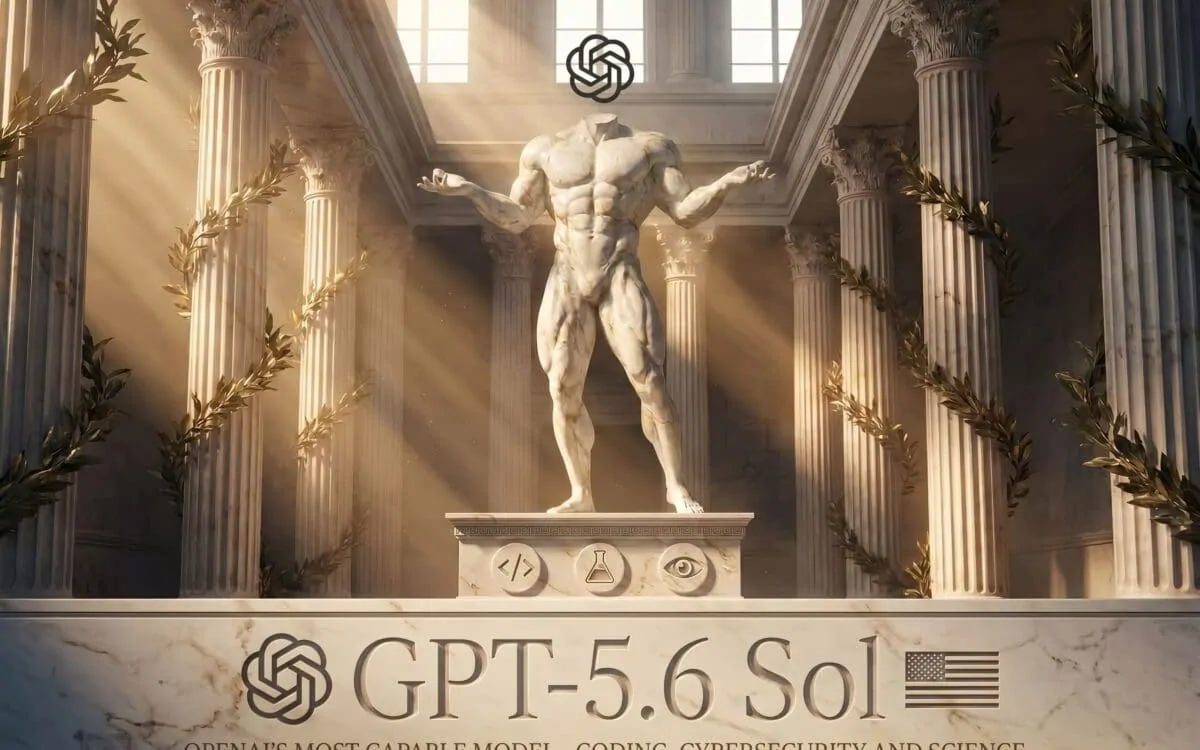 OpenAI GPT-5.6 Sol logo with multi-agent network diagram