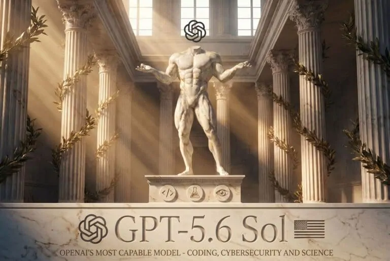 OpenAI GPT-5.6 Sol logo with multi-agent network diagram