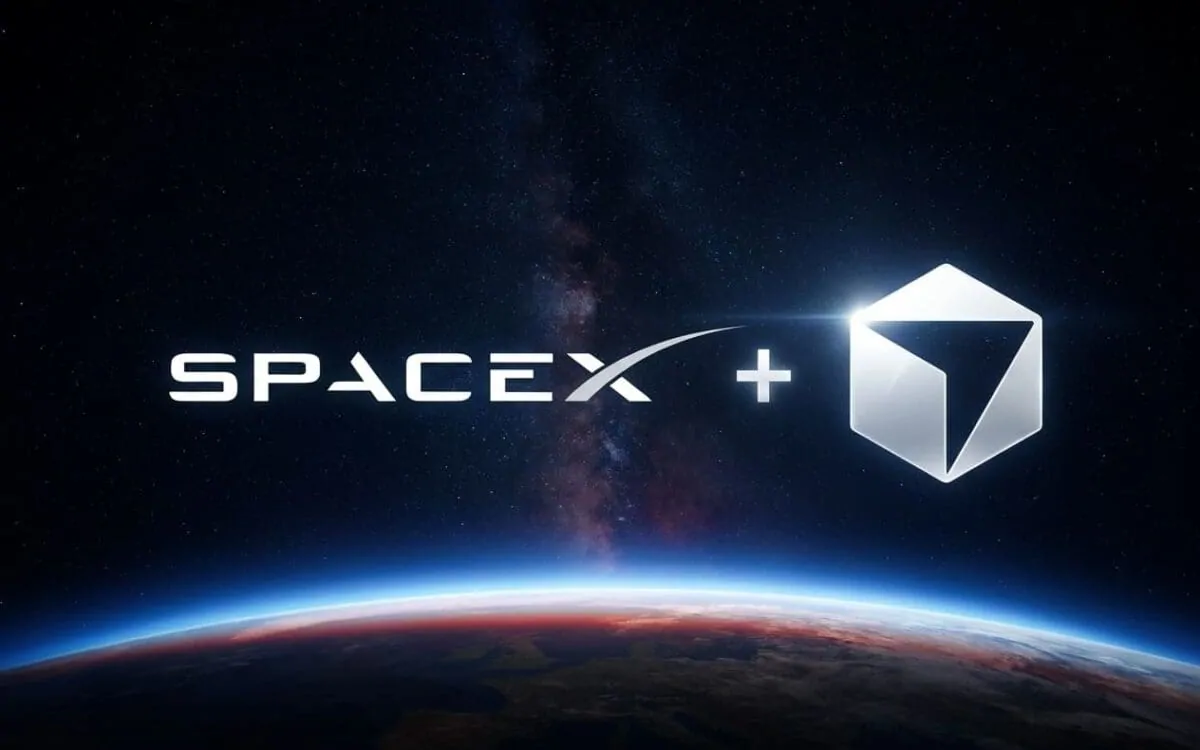 SpaceX wordmark and Cursor logo joined by a plus sign above Earth in space