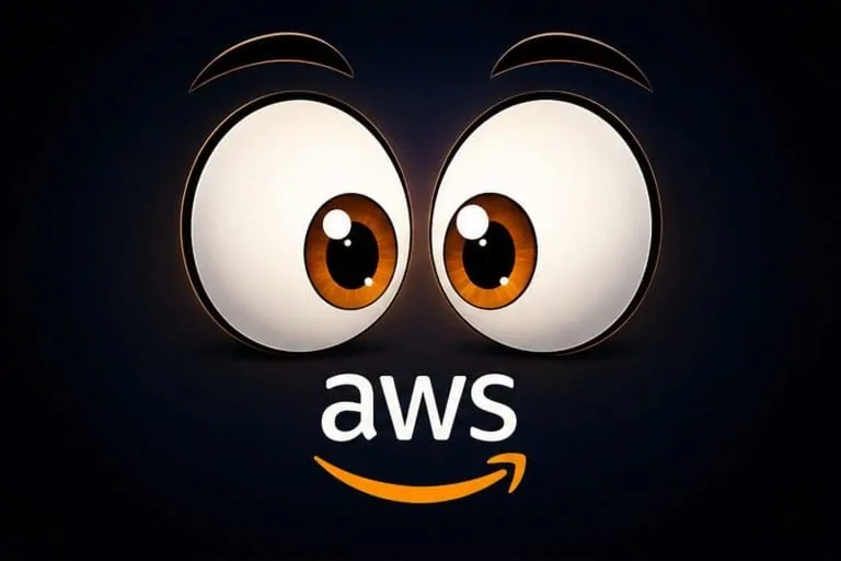 Holographic robot reviewing AWS billing dashboard showing erroneous charge estimate during cloud billing bug