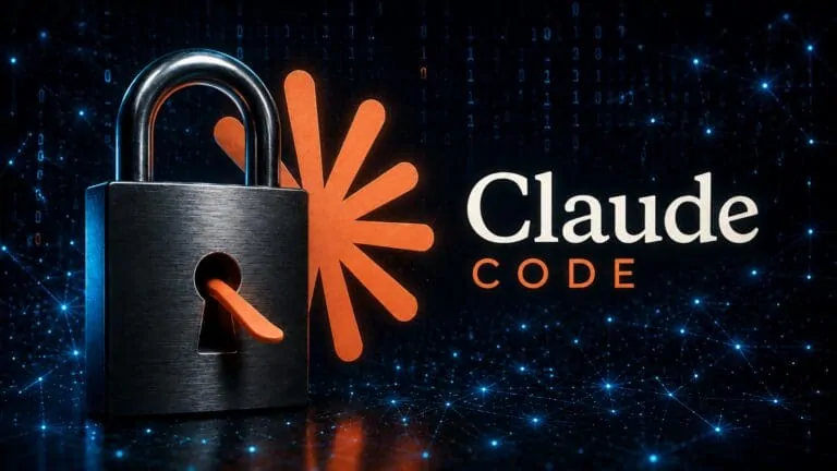 Holographic robot reviewing Anthropic Claude Code on a laptop screen