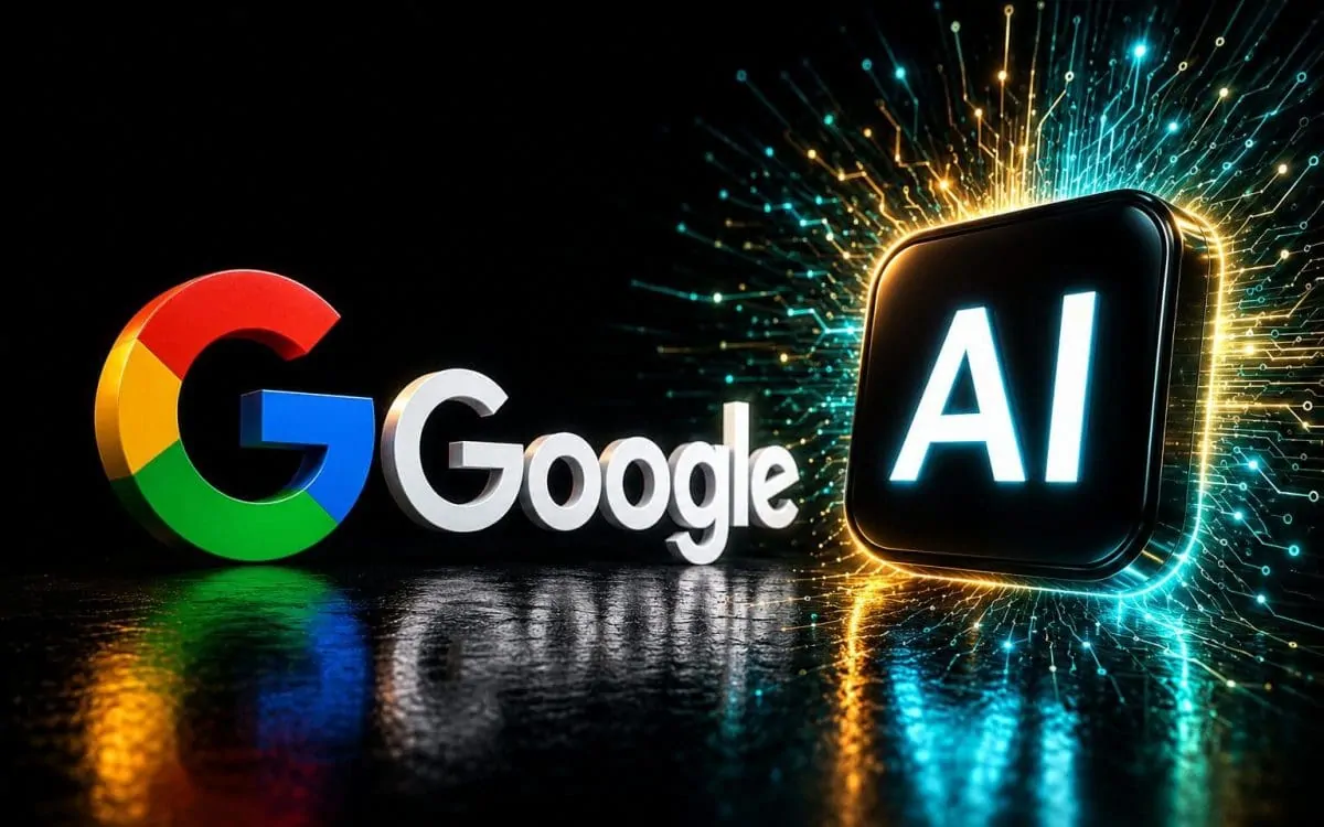 Holographic robot analyzing connected content nodes to illustrate Google AI spam detection research