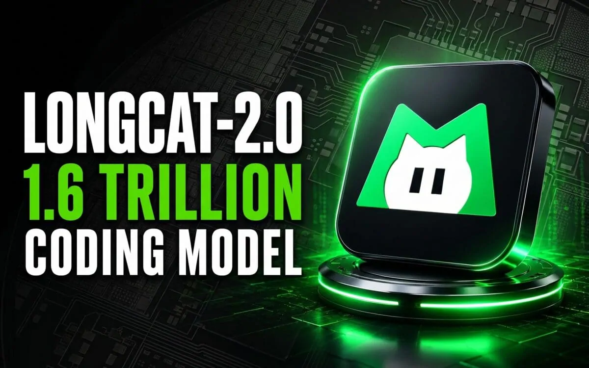 Microchip with a cat silhouette representing Meituan LongCat-2.0 trained on Chinese chips