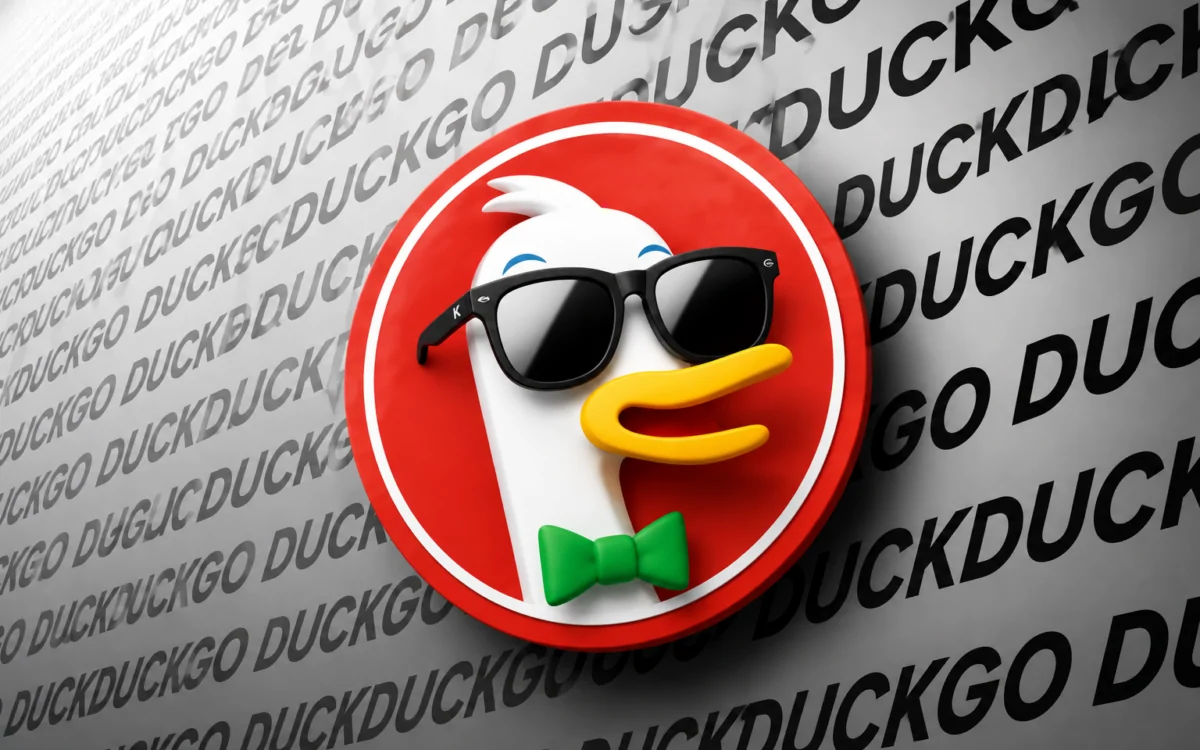 Matte black sunglasses with polarized lenses sitting in sunlight, representing DuckDuckGo's Normal F***ing Sunglasses privacy campaign.