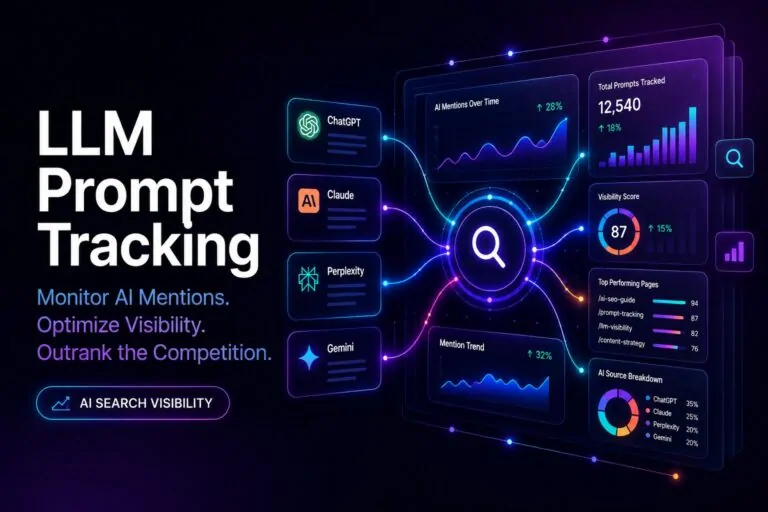 LLM prompt tracking dashboard monitoring AI mentions and optimizing AI search visibility