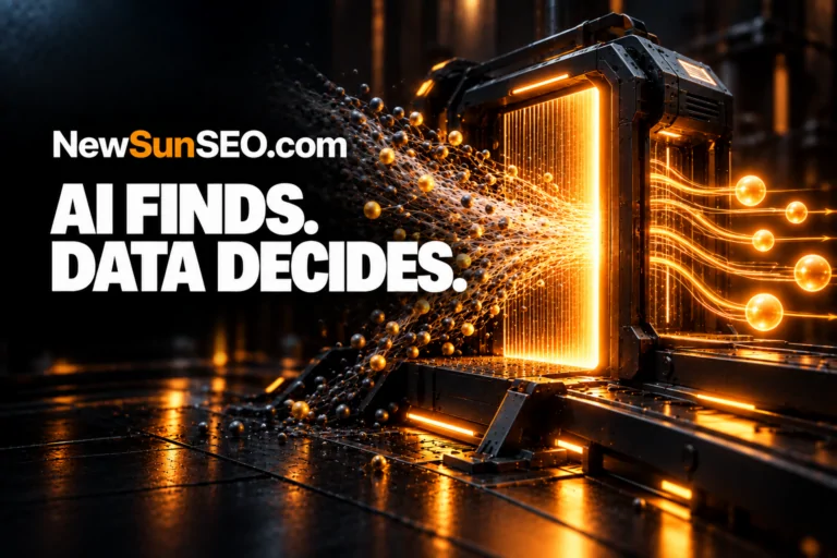 AI chatbots for keyword research generating data streams through a glowing panel