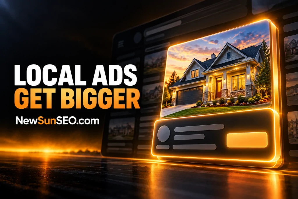 Highlighted local service ad with a larger image of a house