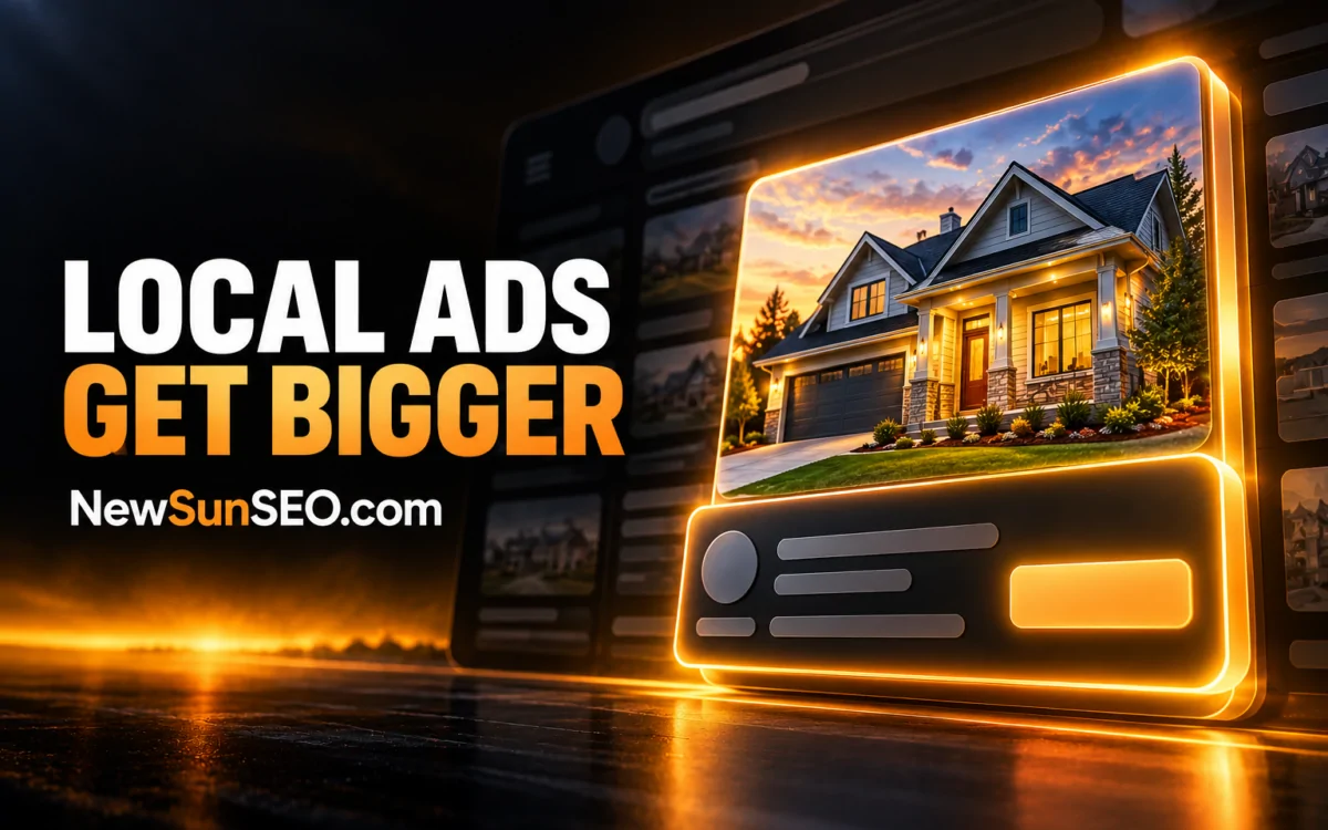 Highlighted local service ad with a larger image of a house