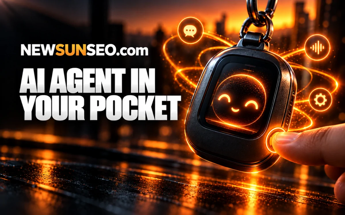 Hand pressing the glowing button on Meta's pocket-sized Muse Charm wearable