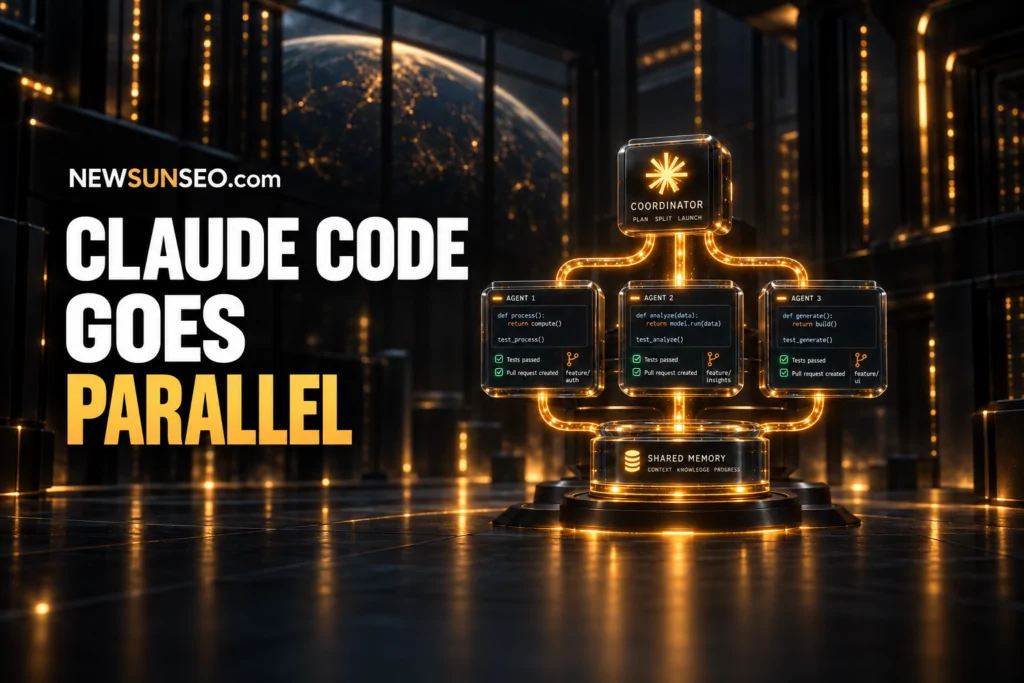 Coordinator splits tasks across three Claude Code agents in parallel Agent Workflows