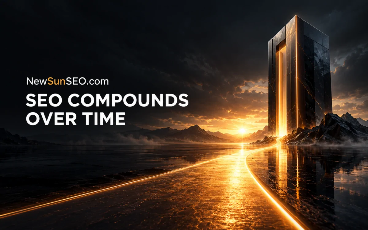 Glowing pathway leading to a monolith illustrating why SEO is important