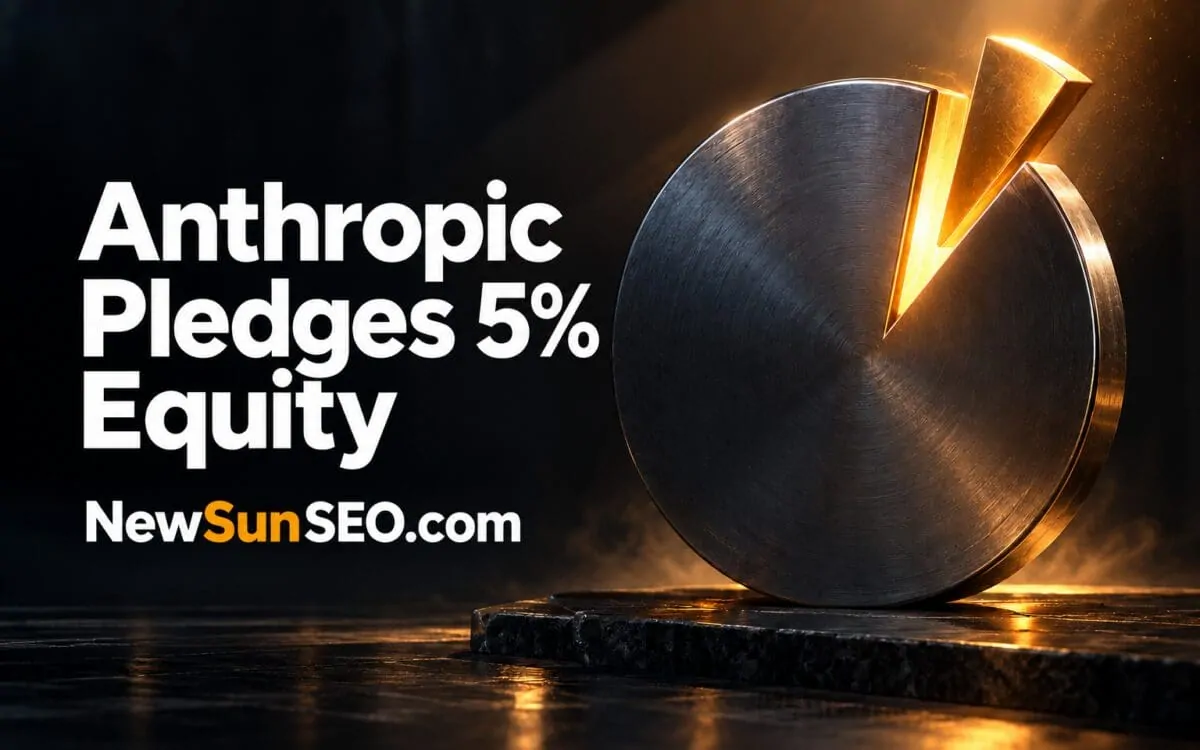 Metallic pie chart slice representing the Anthropic public benefit fund pledge