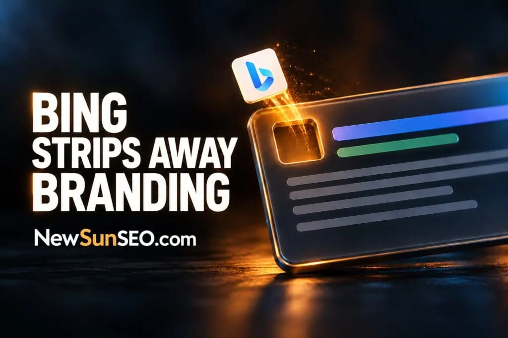 Bing removes favicons from search result snippets on a smartphone