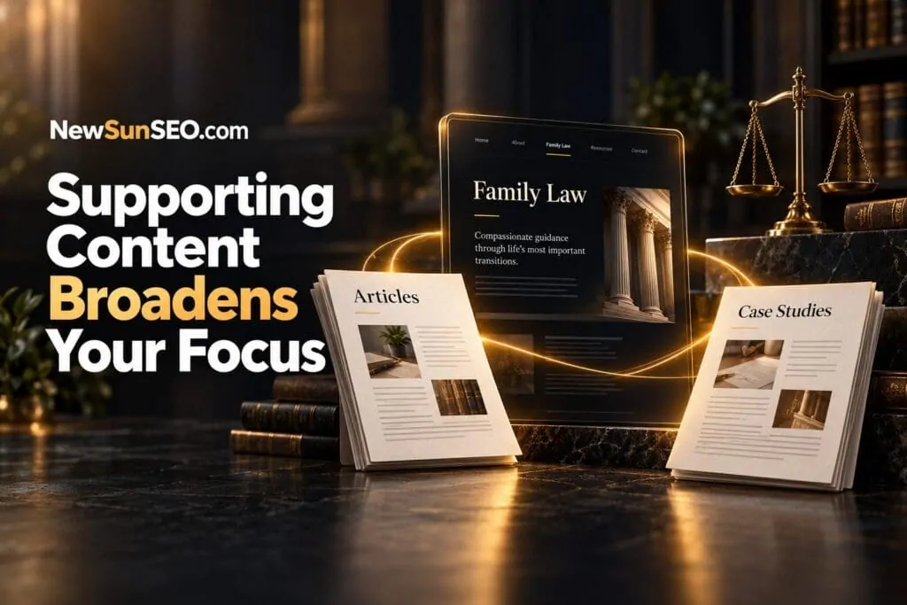 Supporting Content Broadens Your Focus - Family Law Firm AI-SEO | NewSunSEO