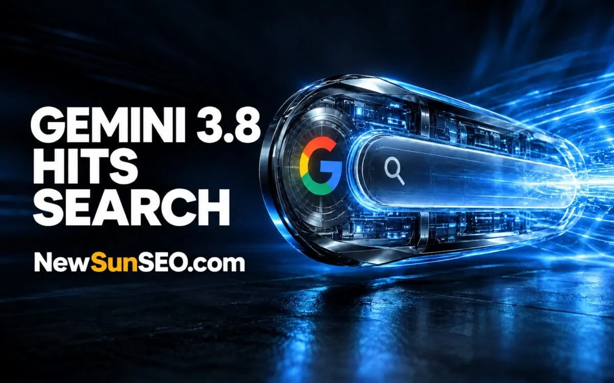 Gemini 3.8 Flash powers Google Search with a glowing futuristic capsule