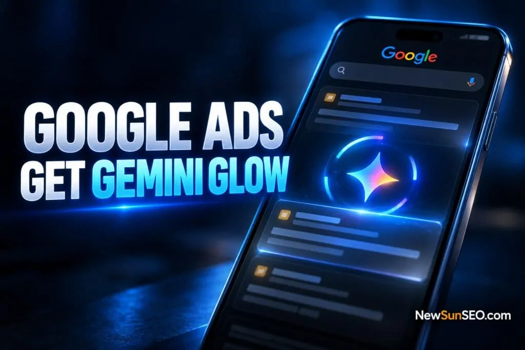 Google Ads loading animation glowing on a smartphone during mobile search