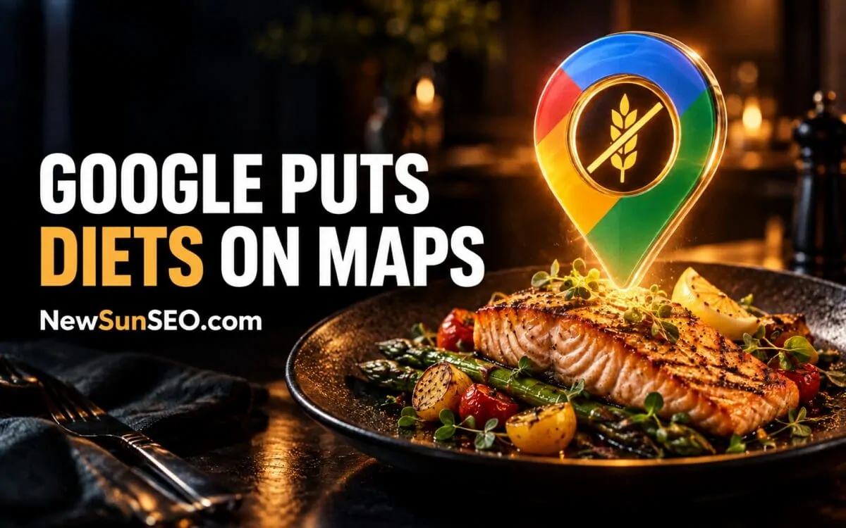 Google Business Profiles dietary labels marked on plated salmon meal