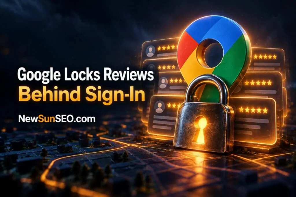 Google Maps pin secured by a padlock after requiring sign in for reviews