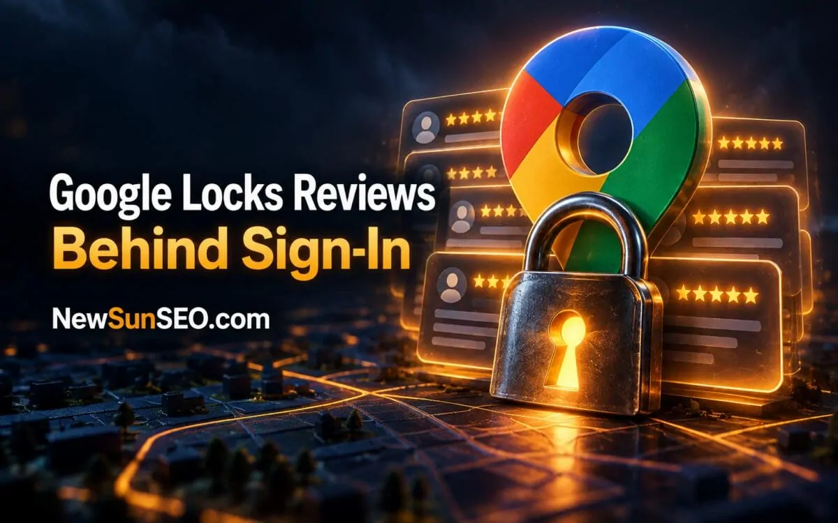 Google Maps pin secured by a padlock after requiring sign in for reviews