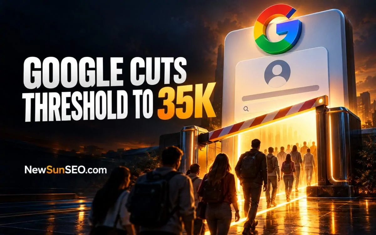 Creators walking through a lowered Google search profile follower threshold gate