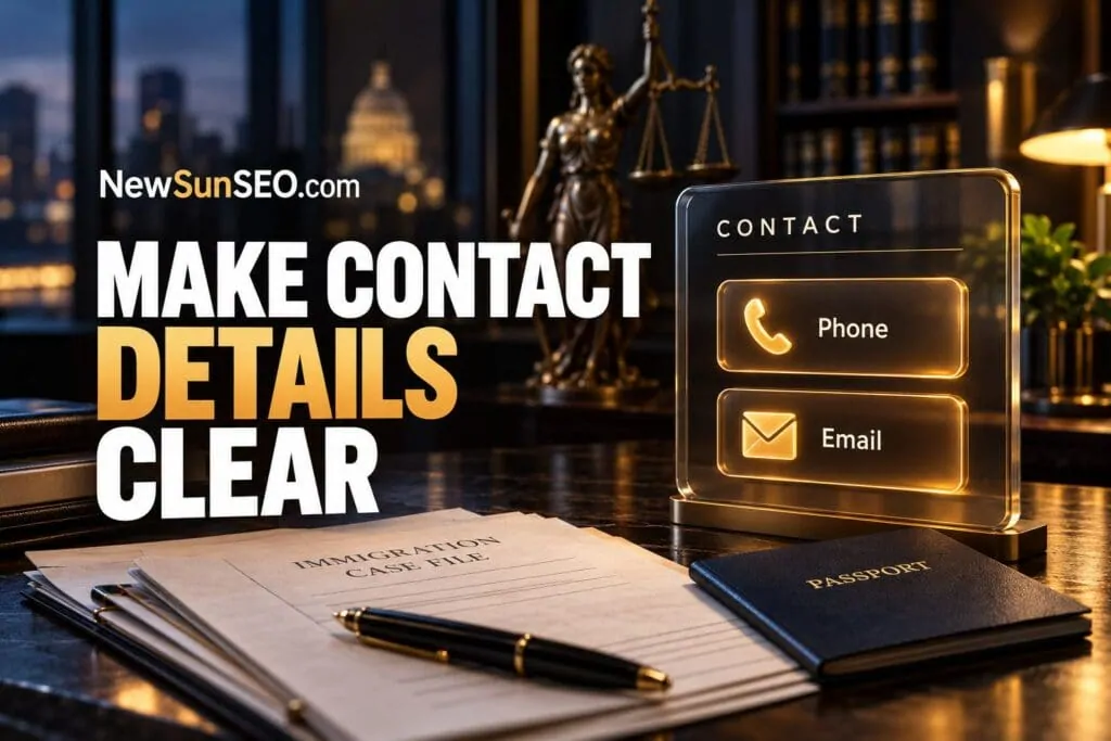 Make Contact Details Clear - Immigration Law Firm AI-SEO | NewSunSEO