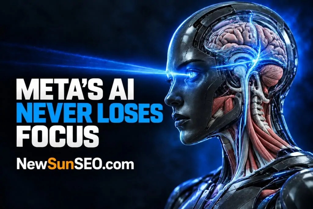 Meta's Muse Wonder frontier AI agent visualized as a robotic humanoid with glowing brain