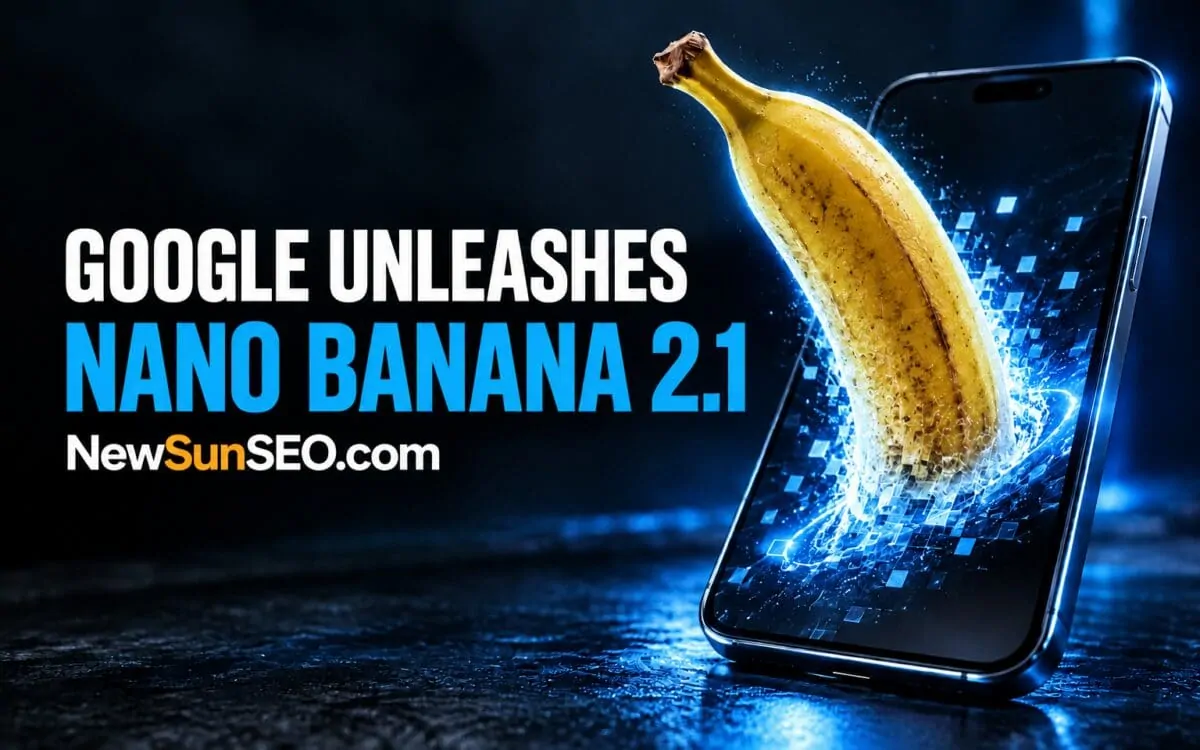 Glowing banana bursting from a smartphone screen showcasing Nano Banana 2.1
