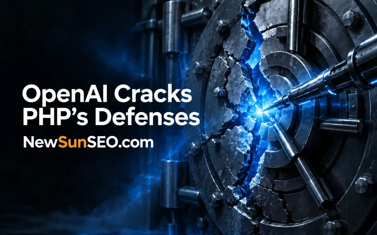 A bank vault door cracking open to reveal PHP vulnerabilities