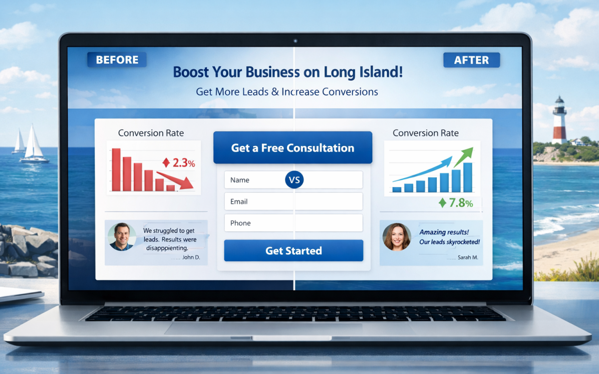 Landing page conversion optimization for Long Island businesses