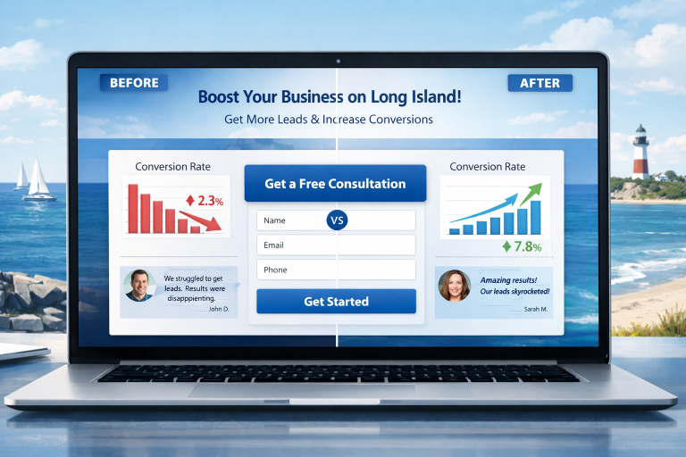 Landing page conversion optimization for Long Island businesses