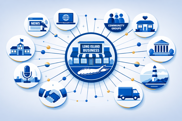 Long Island business connected to a network of local backlink sources