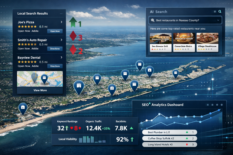 Long Island SEO services driving rankings for Nassau and Suffolk County businesses in 2026