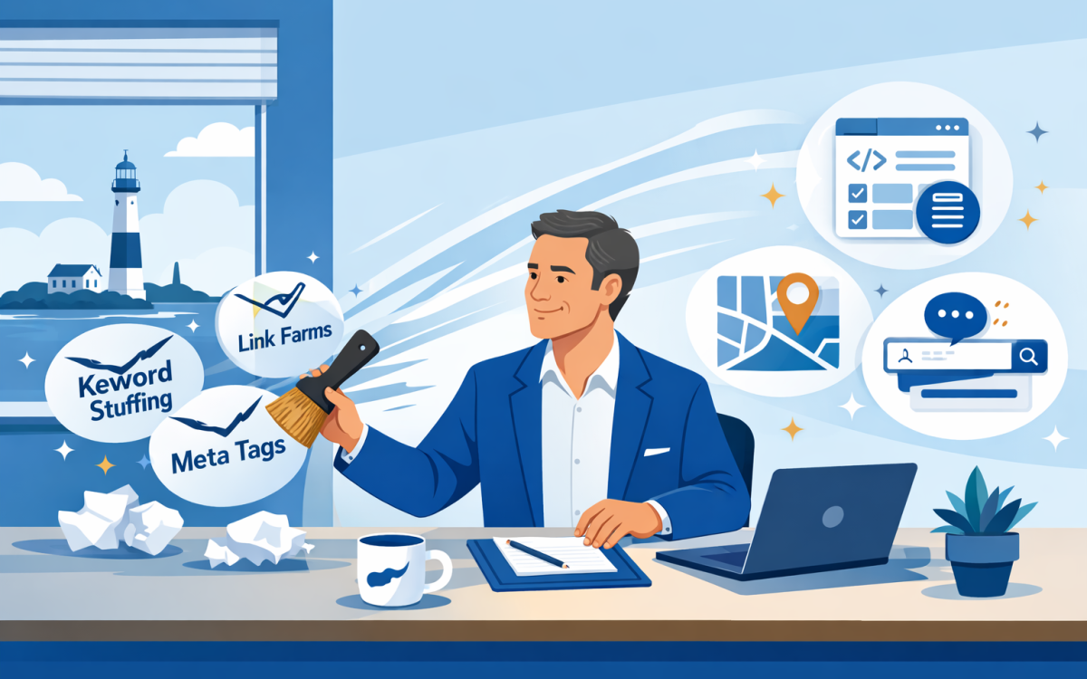 Business owner debunking common SEO myths for 2026