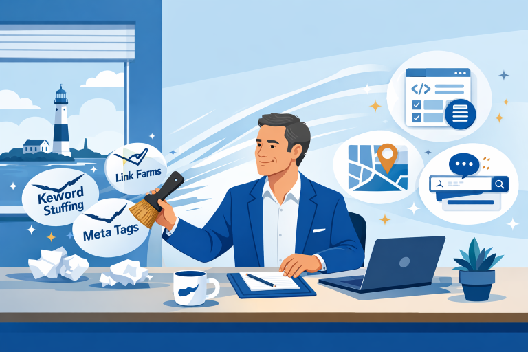 Business owner debunking common SEO myths for 2026