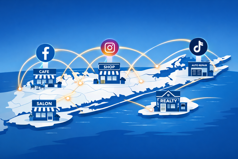 Social media platforms connecting to local Long Island businesses